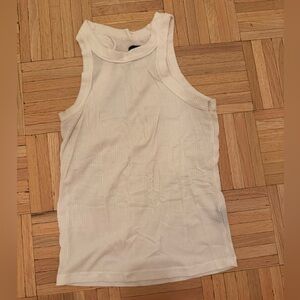 WSLY White Ribbed Tank Top